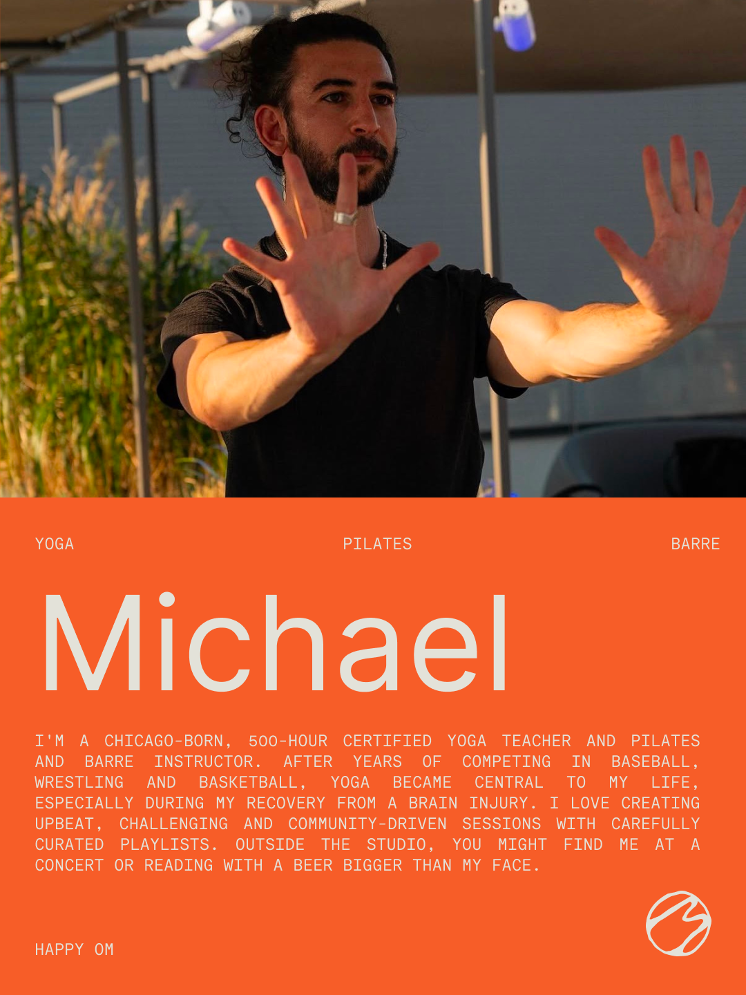 Michael — Happy Om teacher portrait and biography