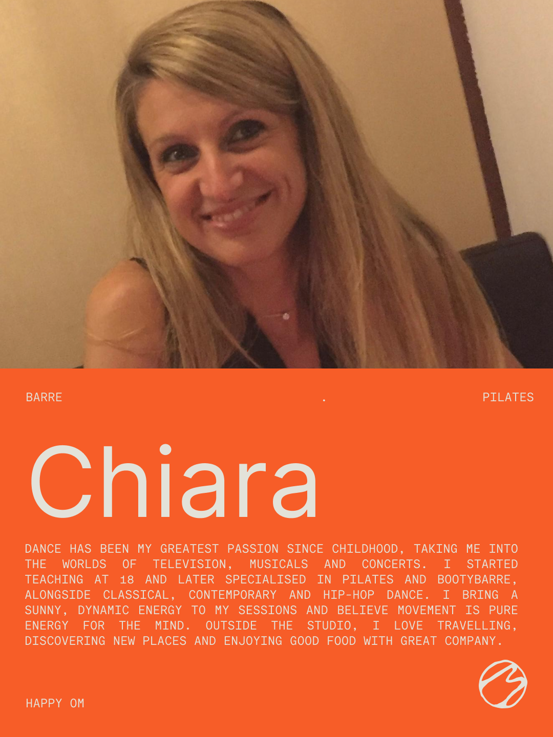 Chiara — Happy Om teacher portrait and biography